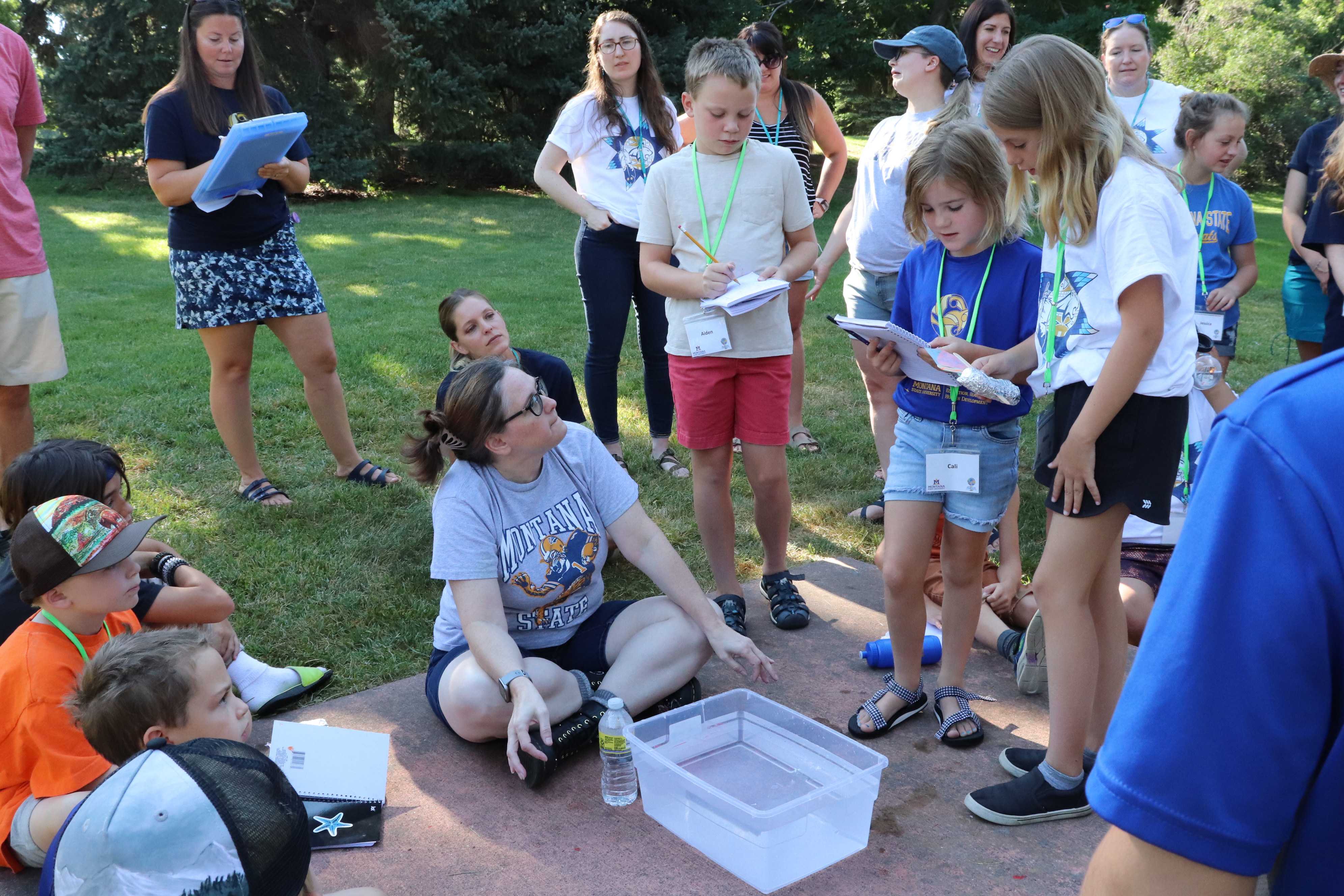 ICC campers participate in a water-based activity