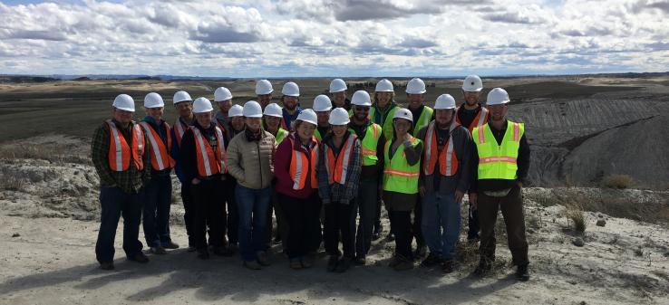 Students in an Energy Resource Geography course participate in a guided tour of the coal extraction process at the West Rosebud Mine. Photo by Julia Haggerty