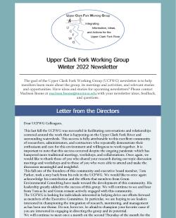 Cover of the Winter 2022 UCFWG newsletter