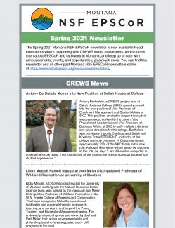 Cover of the Spring 2021 MT NSF EPSCoR Newsletter