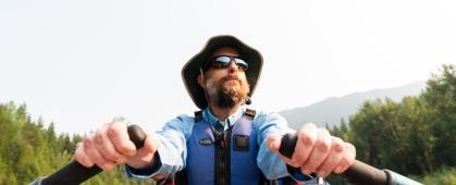 Bob Hall Rowing at the Flathead Biostation