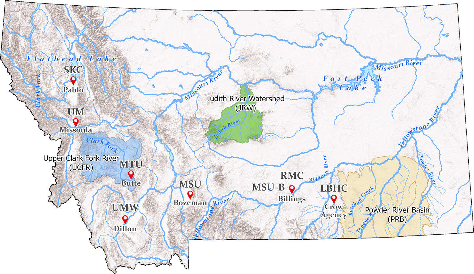 map of watersheds where CREWS works