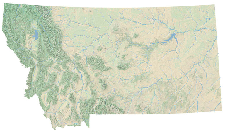 Montana topographic map